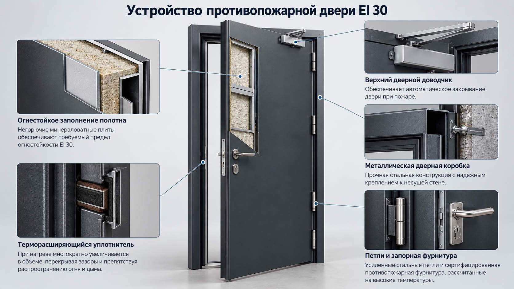 Из чего состоит противопожарная дверь второго типа
