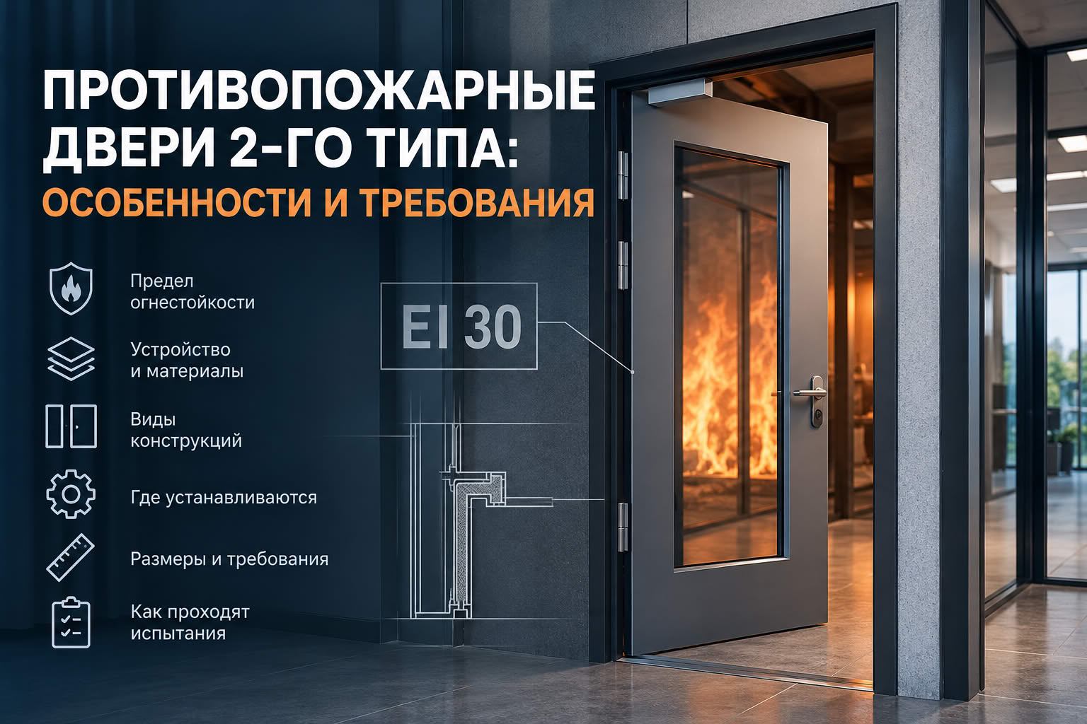Противопожарные двери 2-го типа: особенности и требования