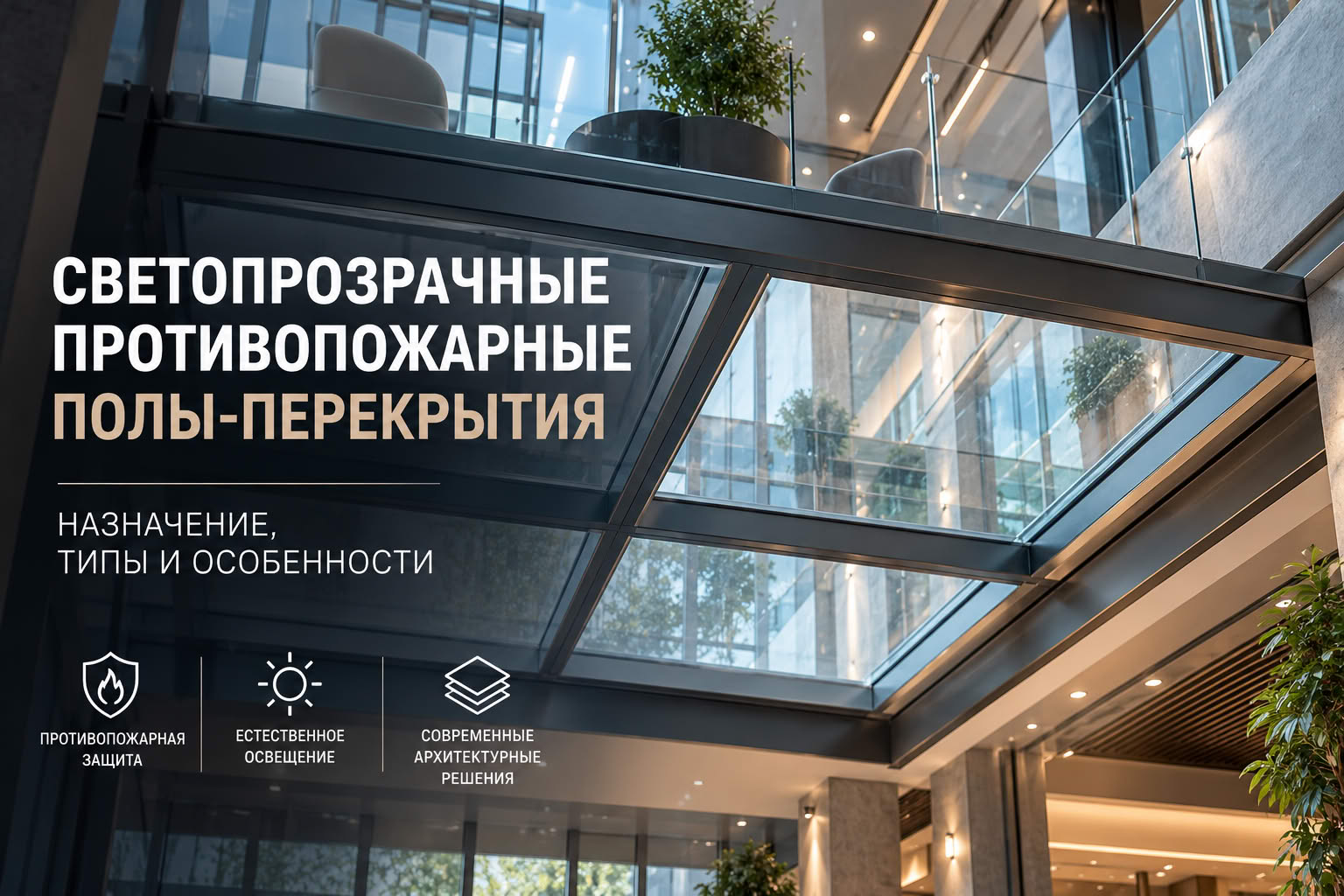 Светопрозрачные противопожарные полы-перекрытия: особенности и применение