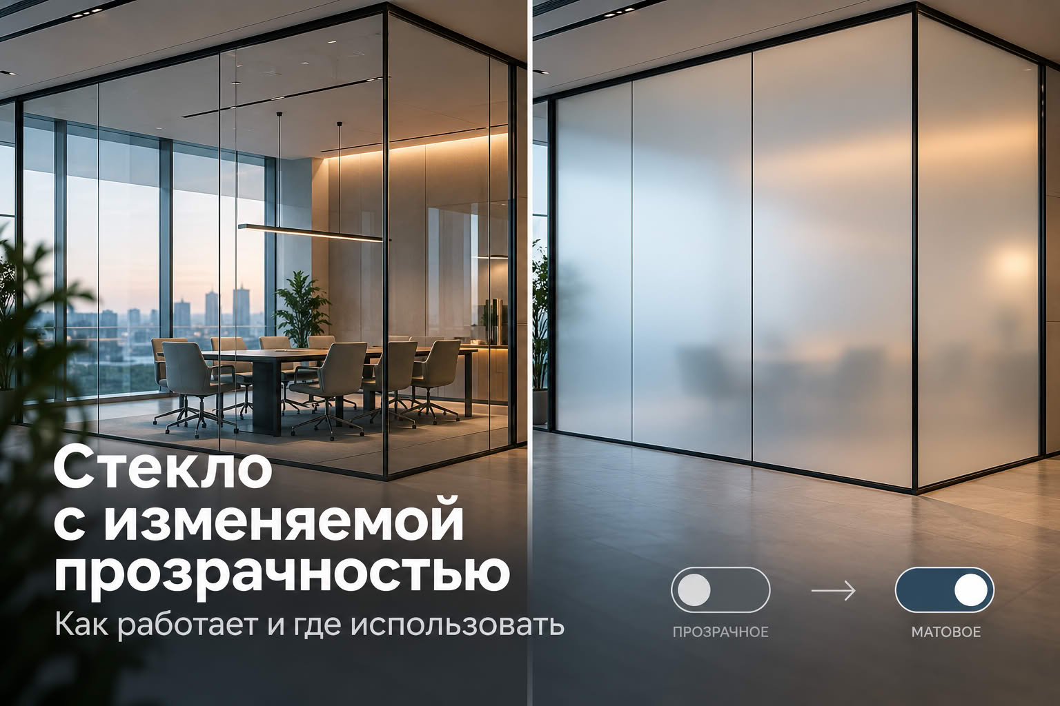 Стекло с изменяемой прозрачностью: как работает и где используется