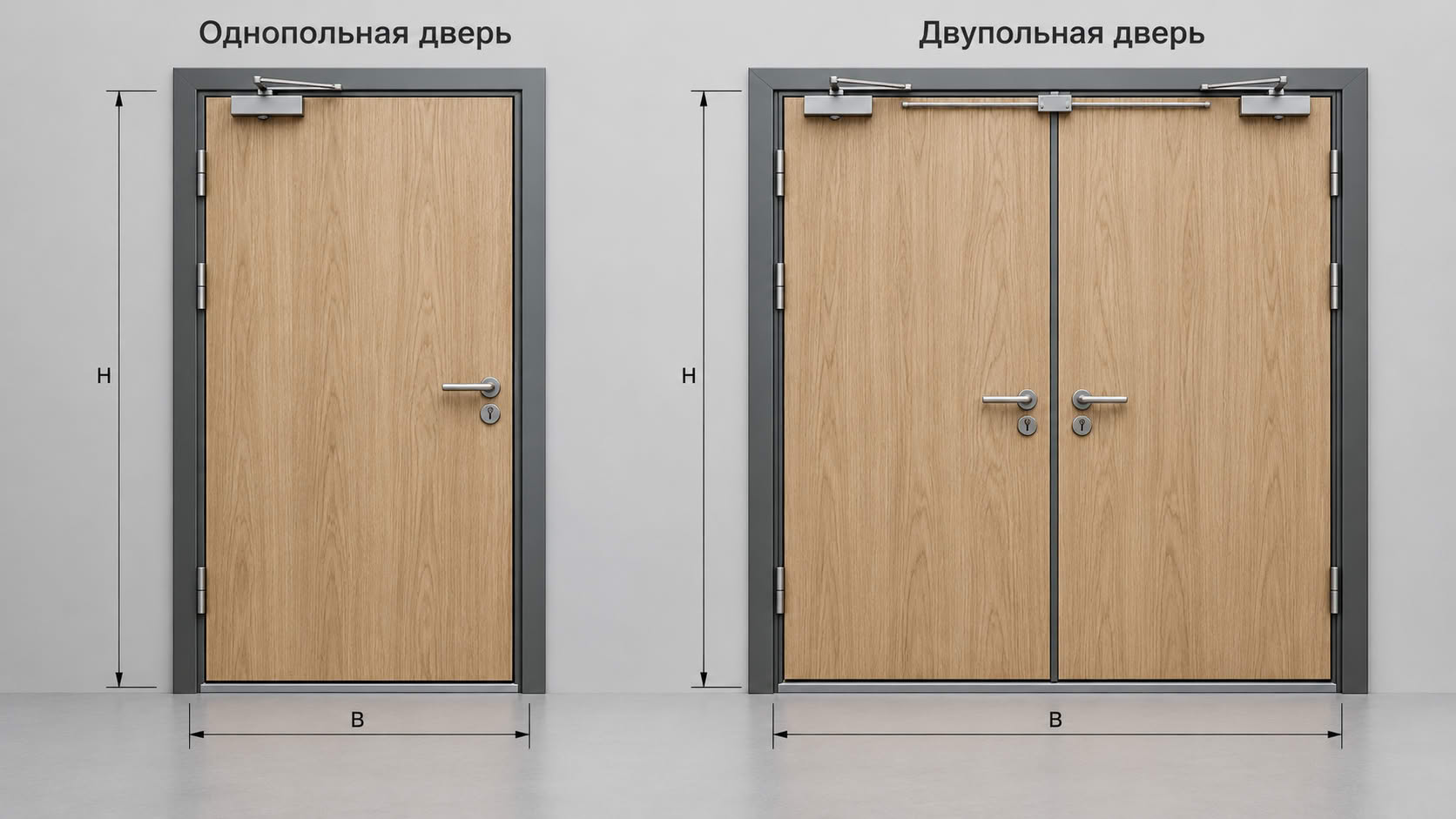 Сравнение однопольных и двупольных дверей EI 60 с МДФ